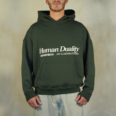 Green Hoodie "Human Duality"